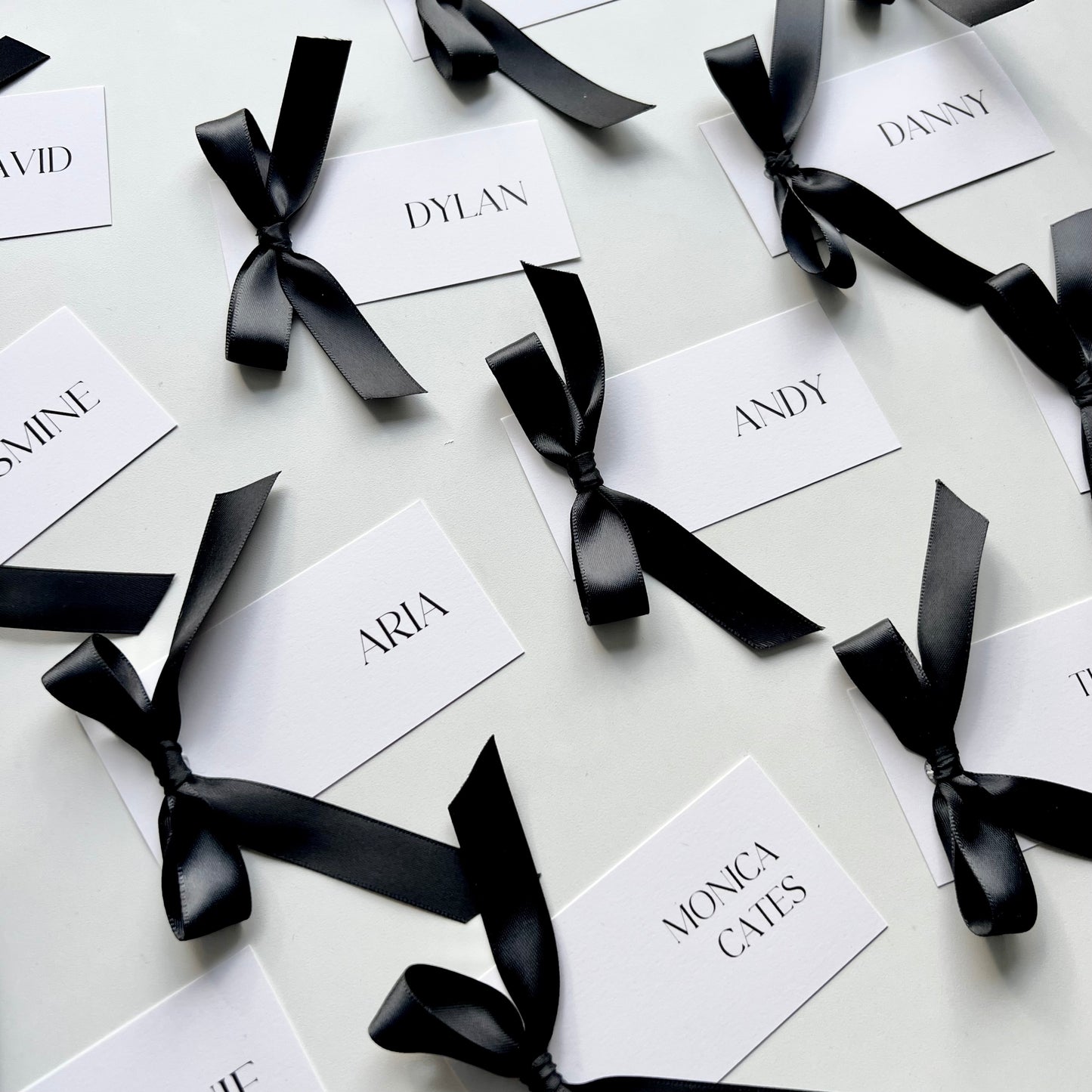 Ivy Place Card With Black Bow