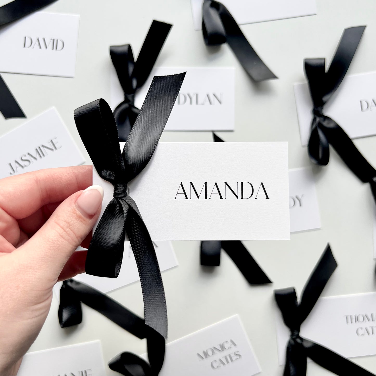 Ivy Place Card With Black Bow