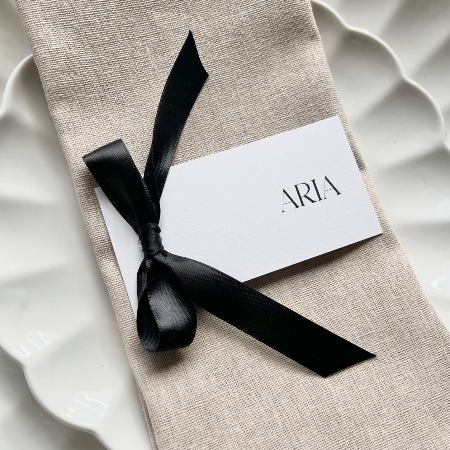 Ivy Place Card With Black Bow