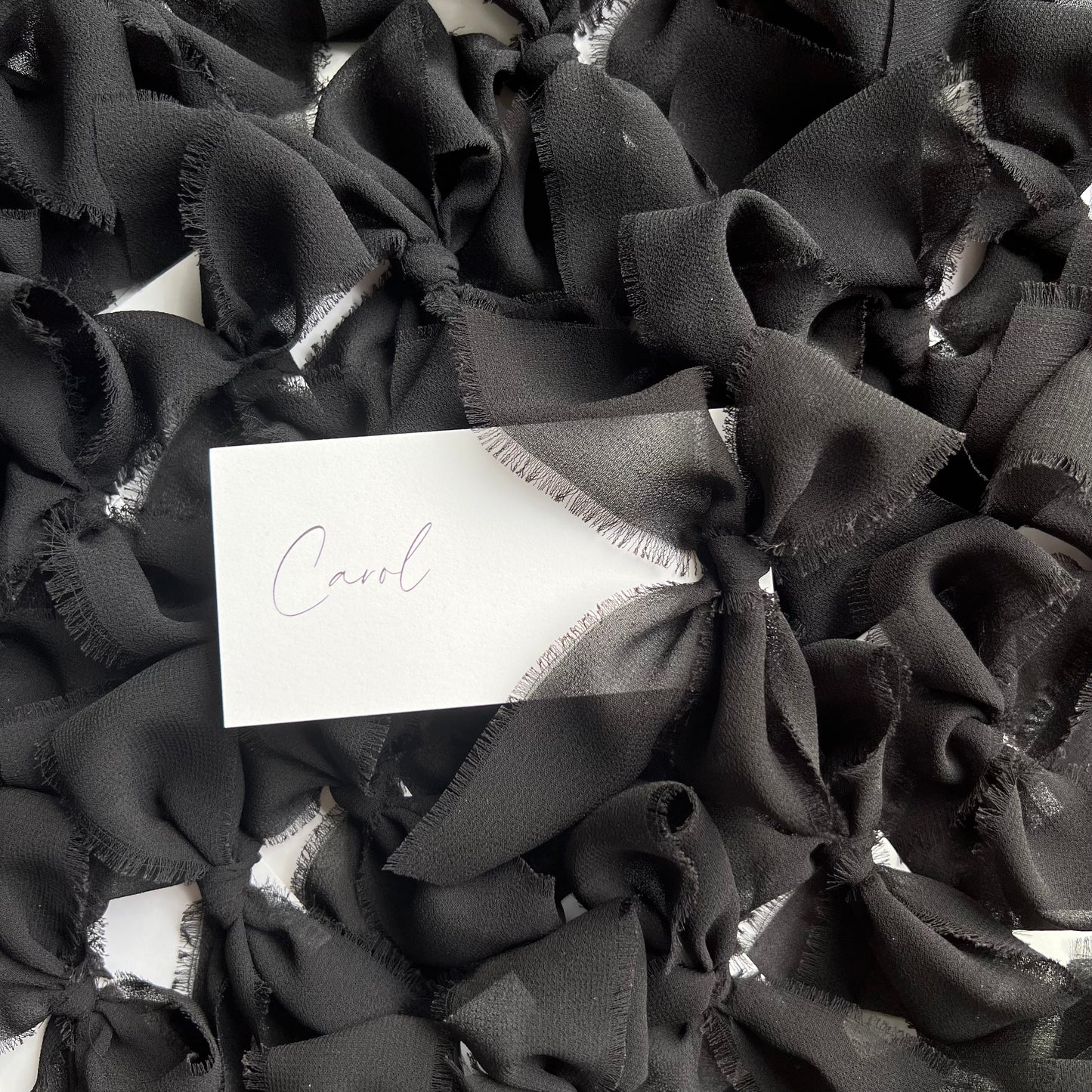 Poppy Place Card With Black Bow