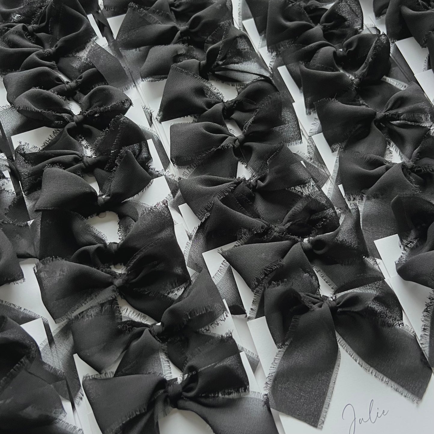 Poppy Menu Place Card With Black Bow