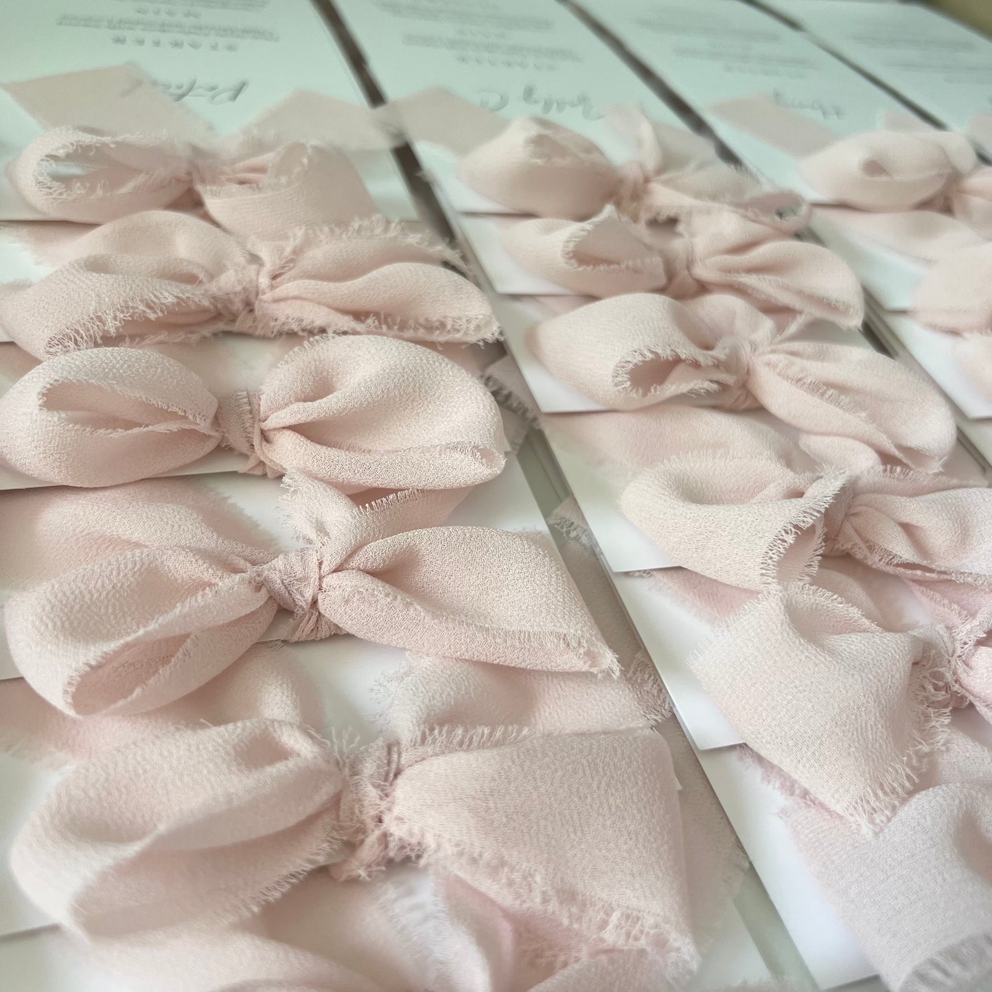 Poppy Menu Place Card With Pink Bow