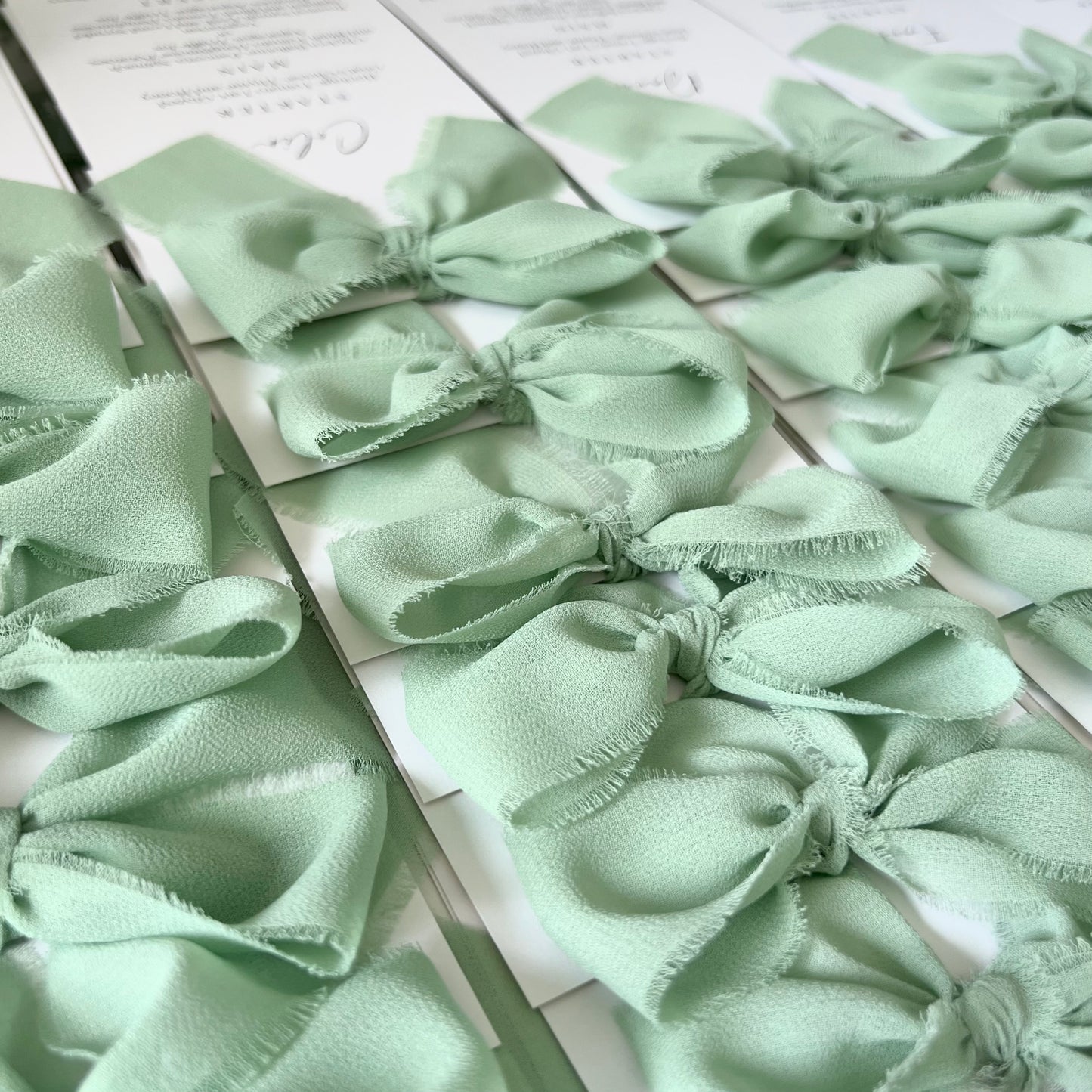 Poppy Menu Place Card With Green Bow