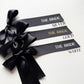 Pre Tied Black Satin Bow Place Names
