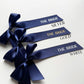 Pre Tied Navy Satin Bow Place Names