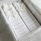 Poppy Menu Place Card With White Bow