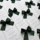 Poppy Menu Place Card With Dark Green Bow