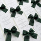 Poppy Menu Place Card With Dark Green Bow