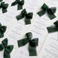 Poppy Menu Place Card With Dark Green Bow