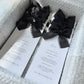Poppy Menu Place Card With Black Bow