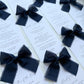 Poppy Menu Place Card With Navy Blue Bow