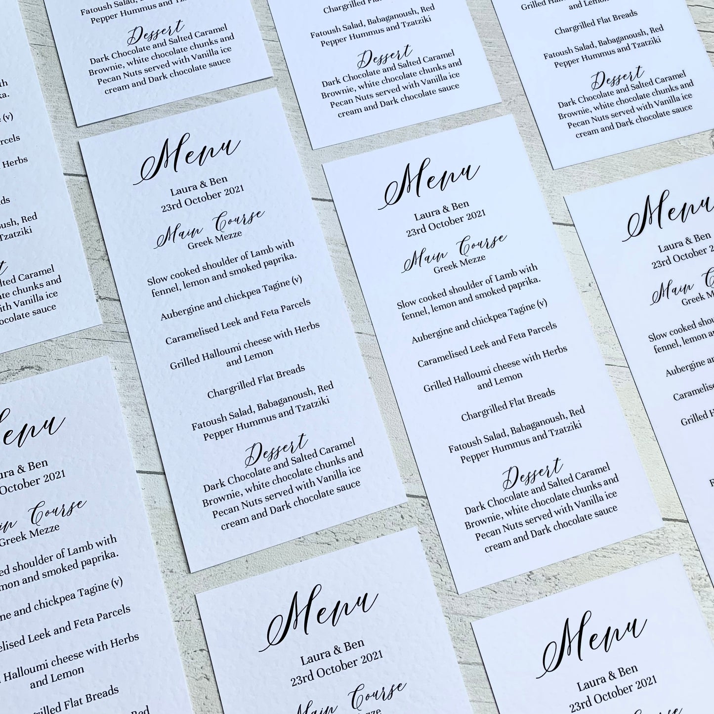 Victoria Menu Cards