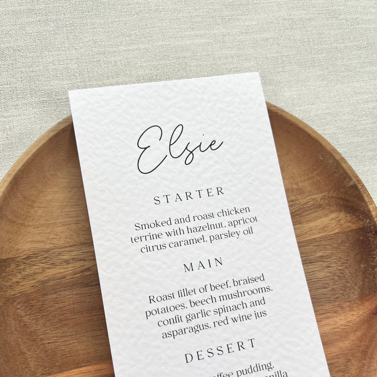 Elsie Menu Place Cards