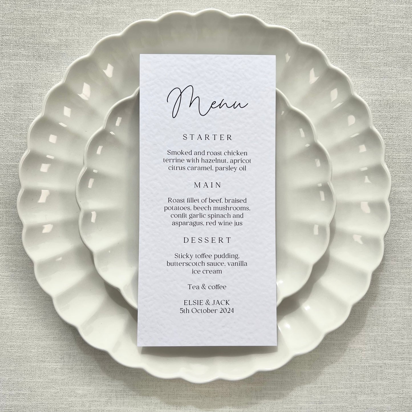 Elsie Menu Cards