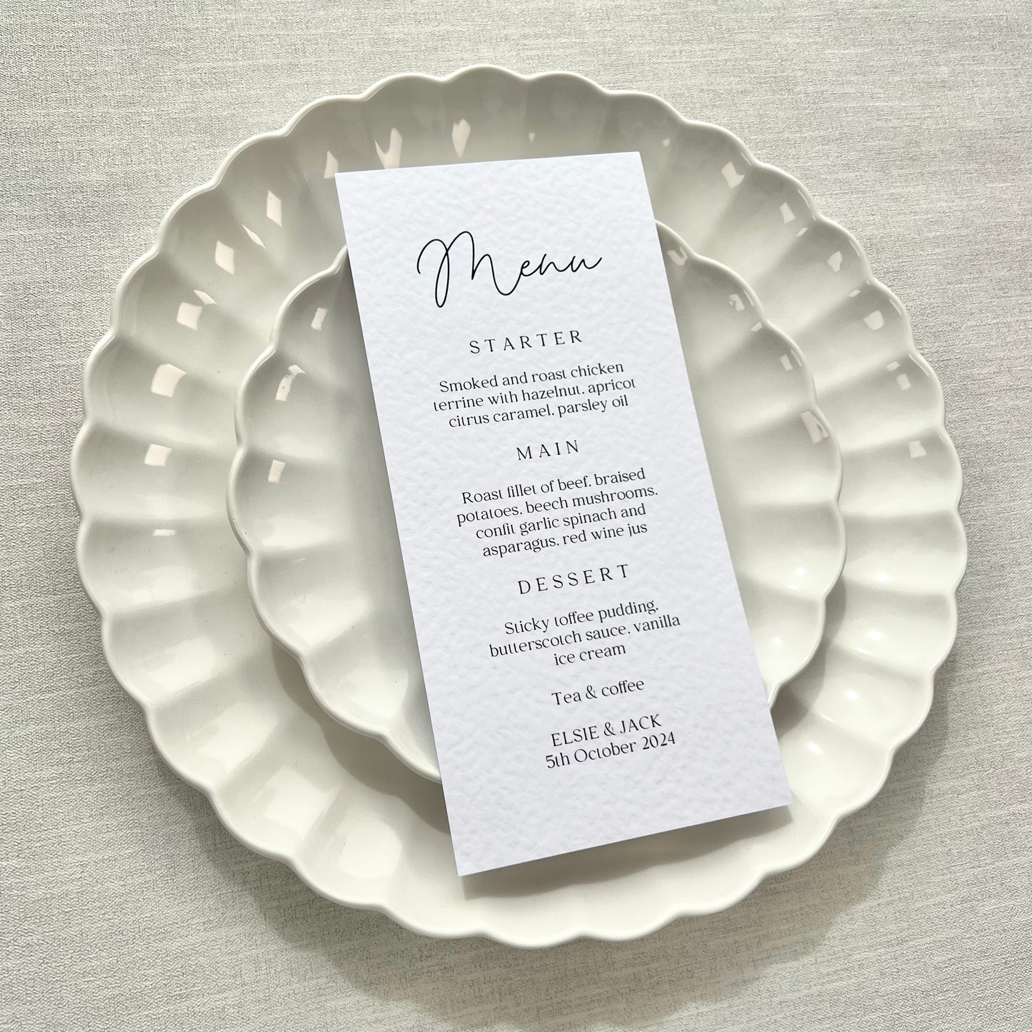 Elsie Menu Cards