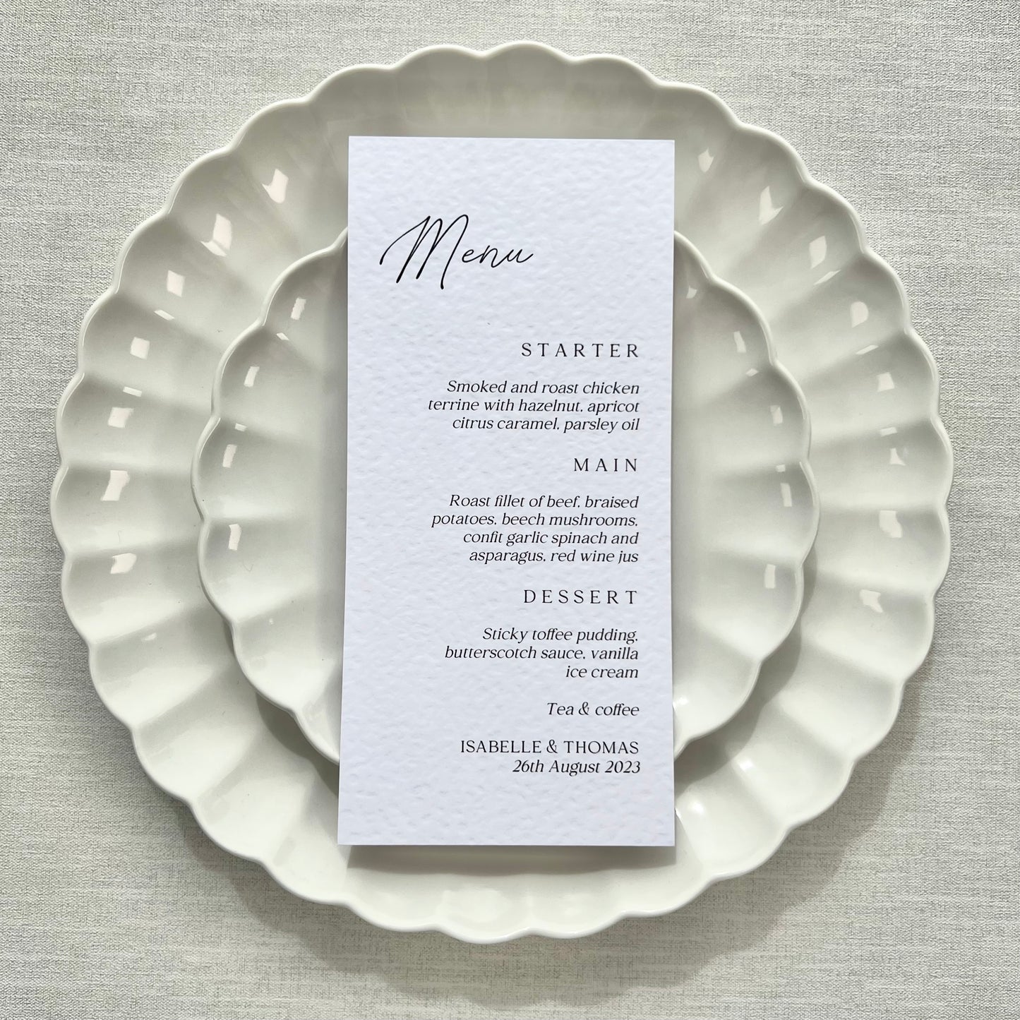 Isabelle Menu Cards