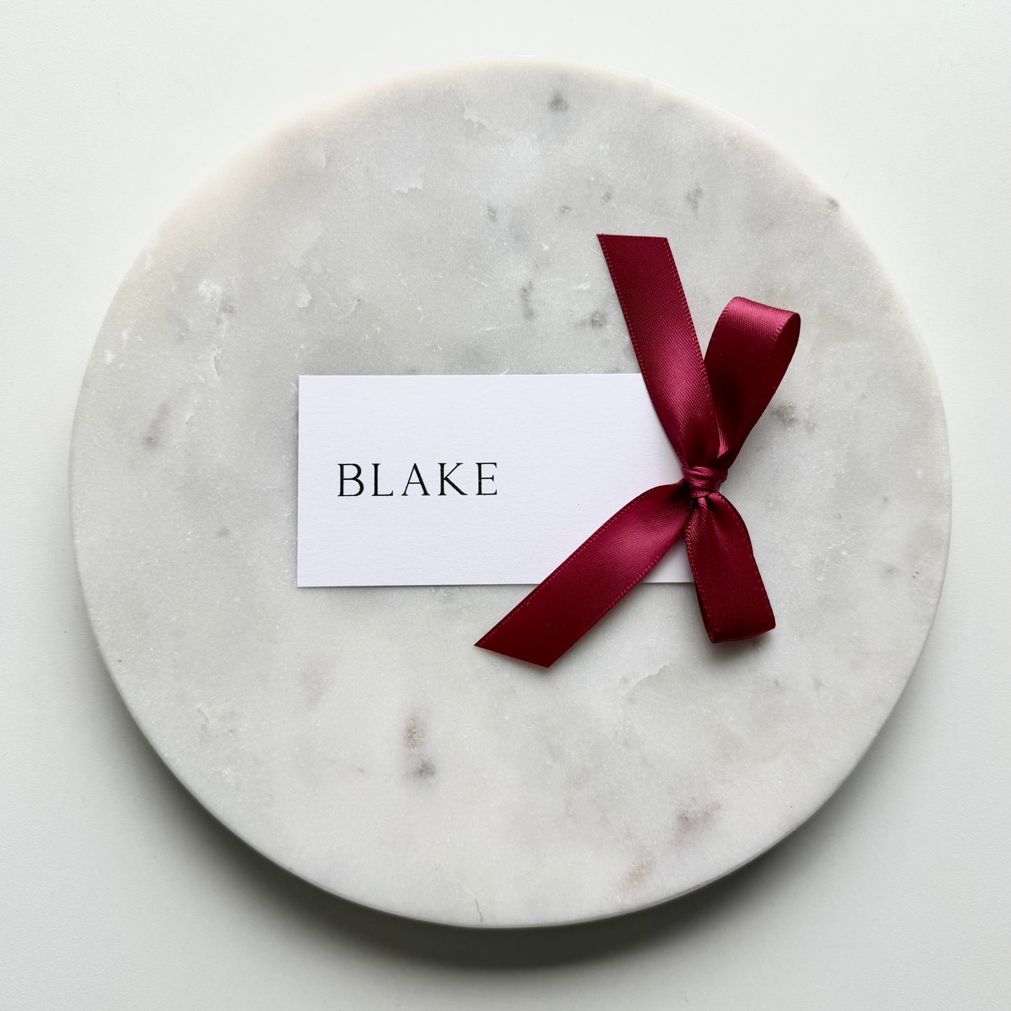 Blake Place Card With Burgundy Bow