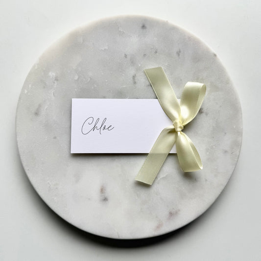 Chloe Place Card With Yellow Cream Bow