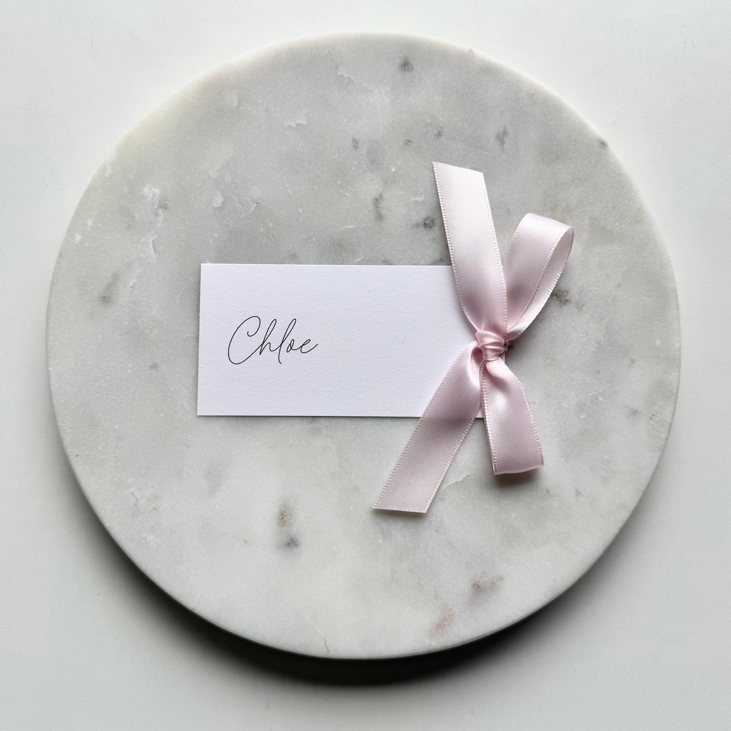 Chloe Place Card With Light Pink Bow