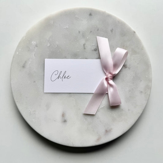 Chloe Place Card With Light Pink Bow