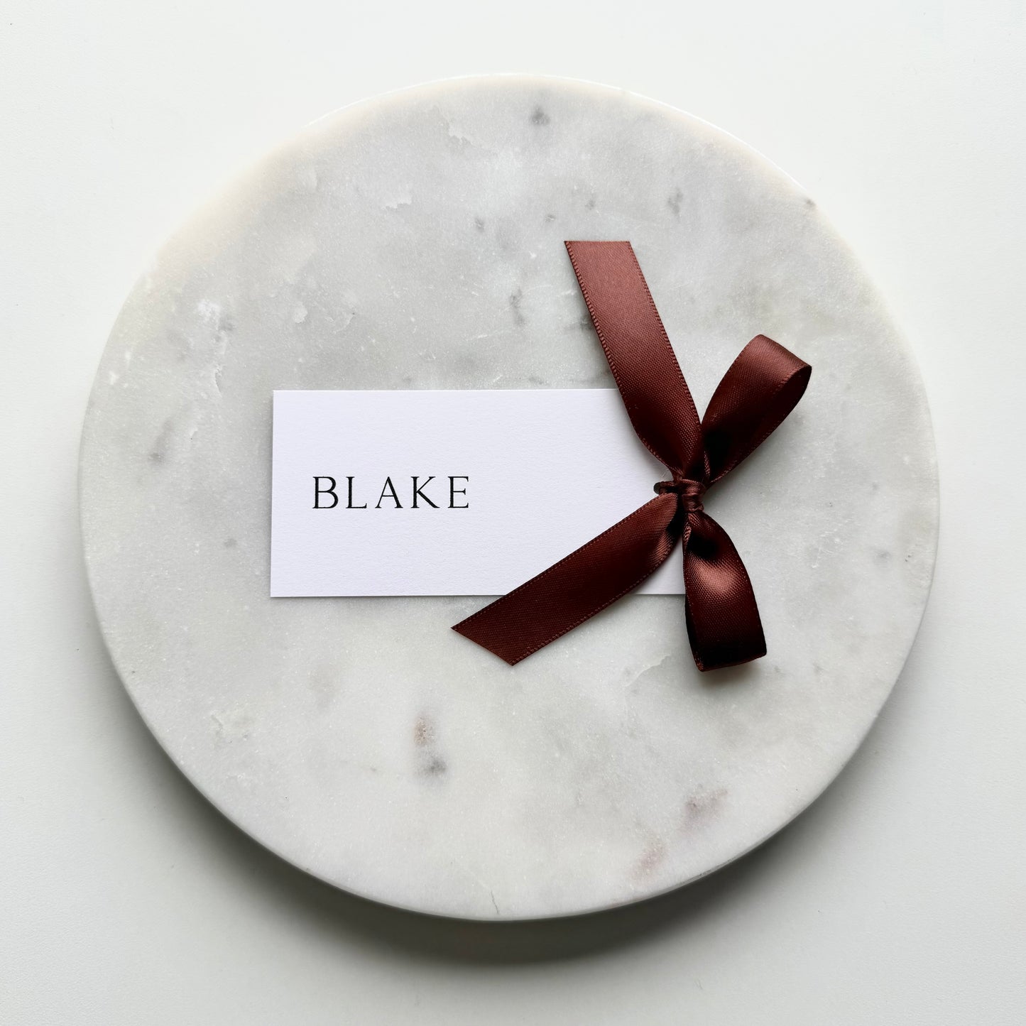 Blake Place Card With Chocolate Brown Bow