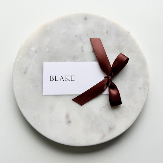 Blake Place Card With Chocolate Brown Bow