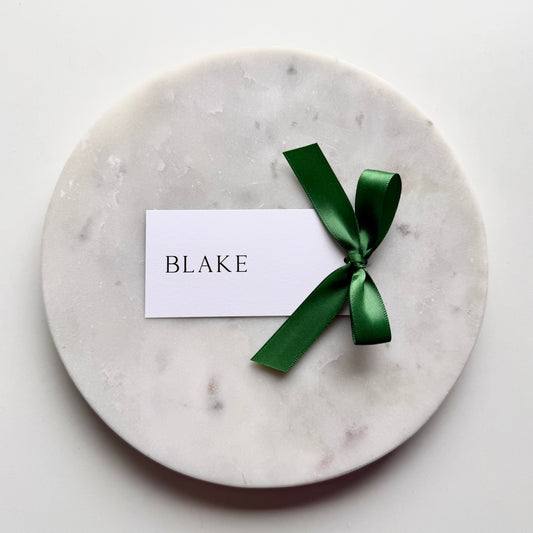 Blake Place Card With Emerald Green Bow