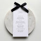 Chloe Menu Place Card With Black Bow