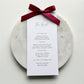 Chloe Menu Place Card With Burgundy Bow