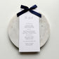 Chloe Menu Place Card With Navy Blue Bow
