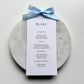Blake Menu Place Card With Light Blue Bow