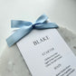 Blake Menu Place Card With Light Blue Bow