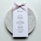 Blake Menu Place Card With Light Pink Bow