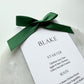 Blake Menu Place Card With Emerald Green Bow