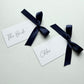 Chloe Place Card With Navy Blue Bow