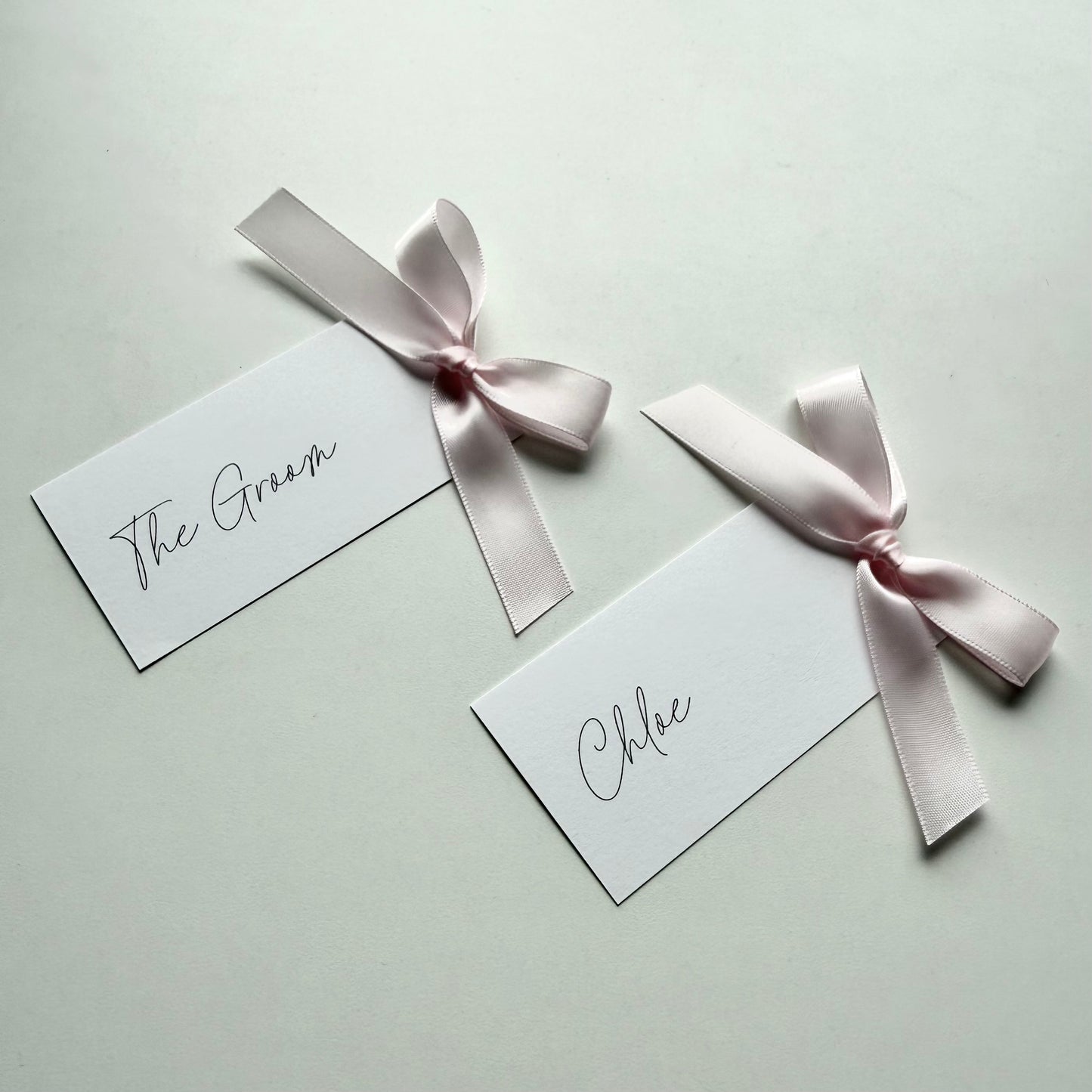 Chloe Place Card With Light Pink Bow