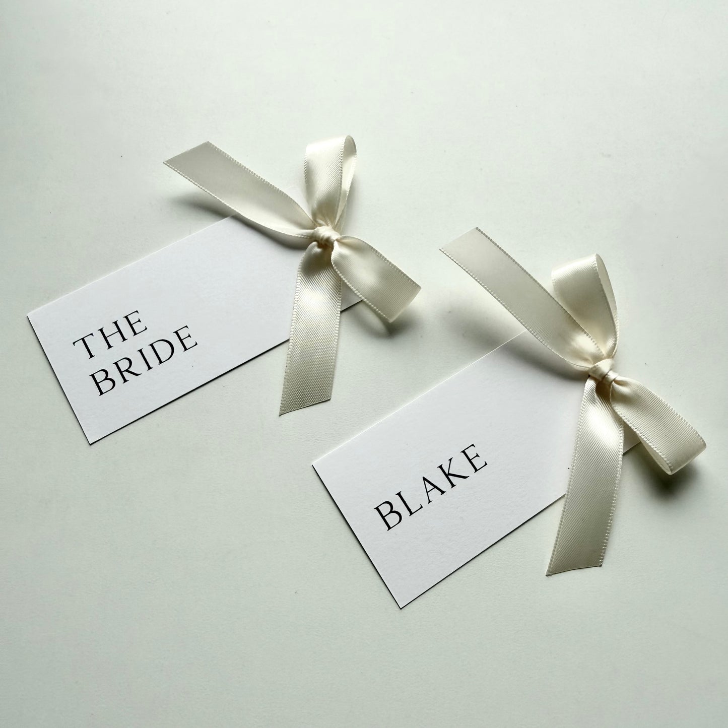 Blake Place Card With Ivory Bow