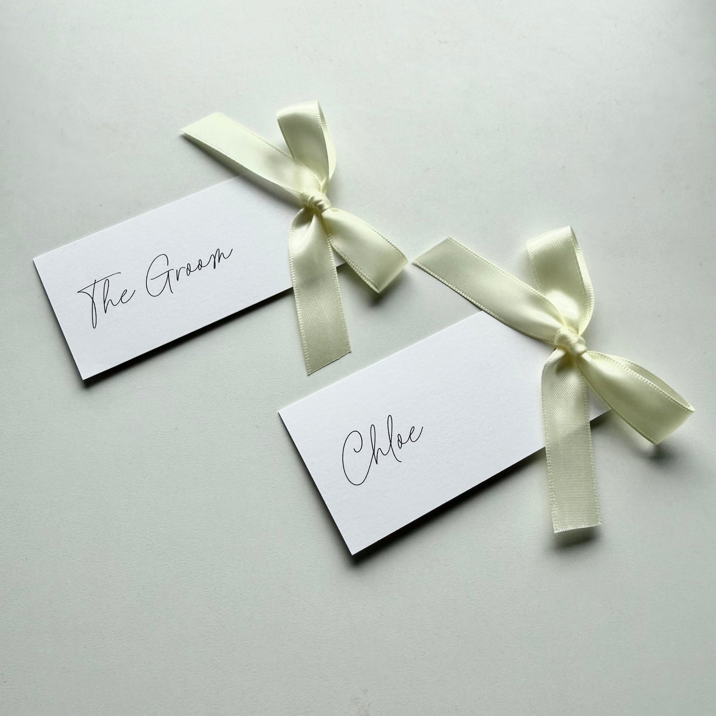 Chloe Place Card With Yellow Cream Bow