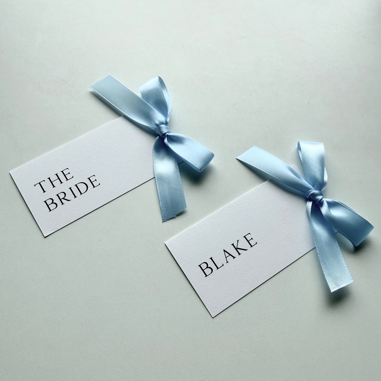 Blake Place Card With Light Blue Bow
