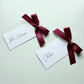 Chloe Place Card With Burgundy Bow