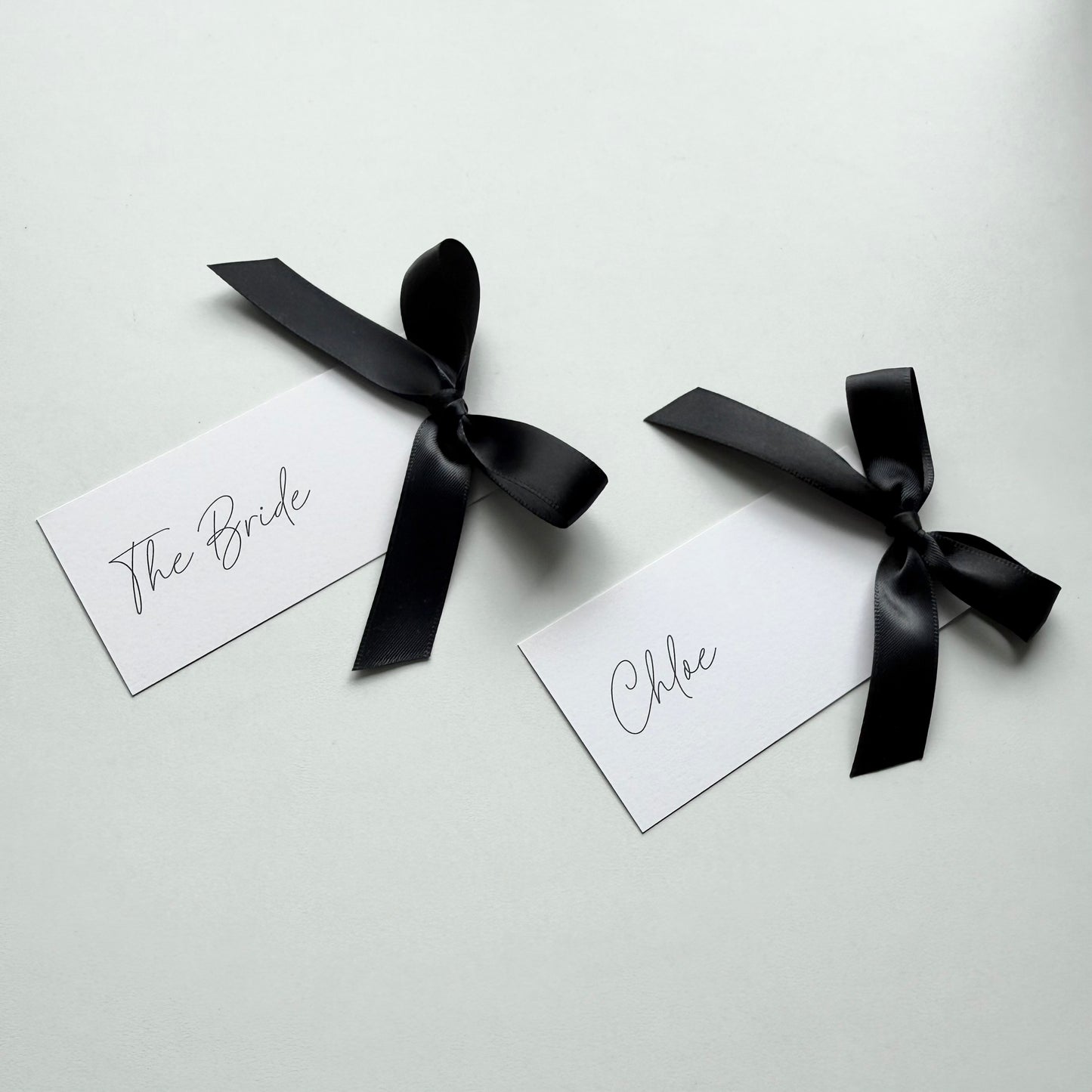Chloe Place Card With Black Bow