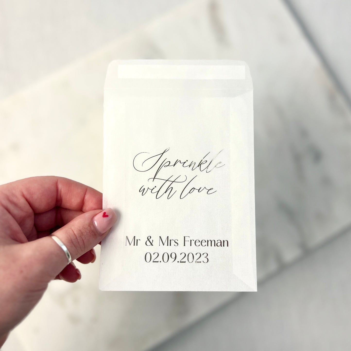 Classic Sprinkle With Love Foiled Glassine Bags For Confetti