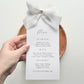 Poppy Menu Card With White Bow