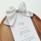 Poppy Menu Place Card With White Bow