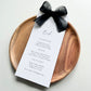 Poppy Menu Place Card With Black Bow