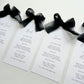 Poppy Menu Place Card With Black Bow