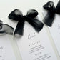 Poppy Menu Place Card With Black Bow