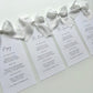 Poppy Menu Place Card With White Bow