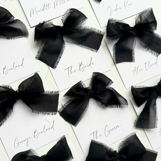 Square Poppy Place Card With Black Bow