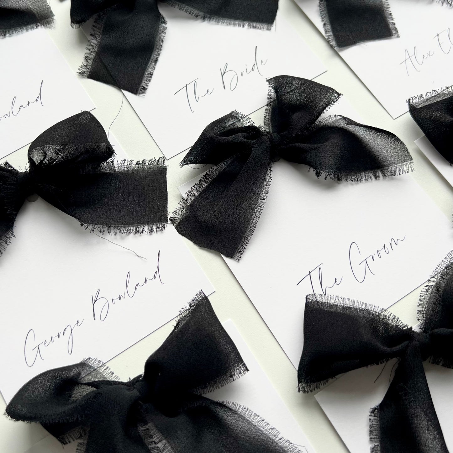 Square Poppy Place Card With Black Bow